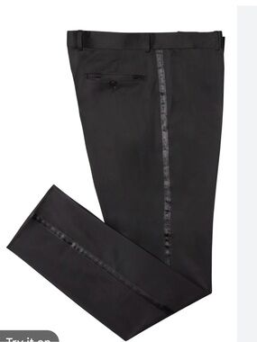 Henry Segal Tuxedo Pants Black Satin Stripe Size 2-4 Classic Formal
